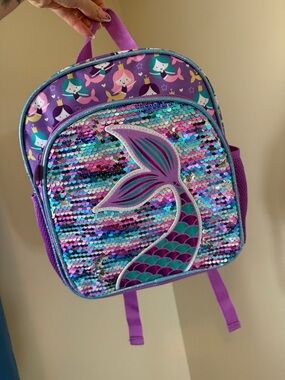 Sequin Mermaid Kids Backpack - Purple Multicolor